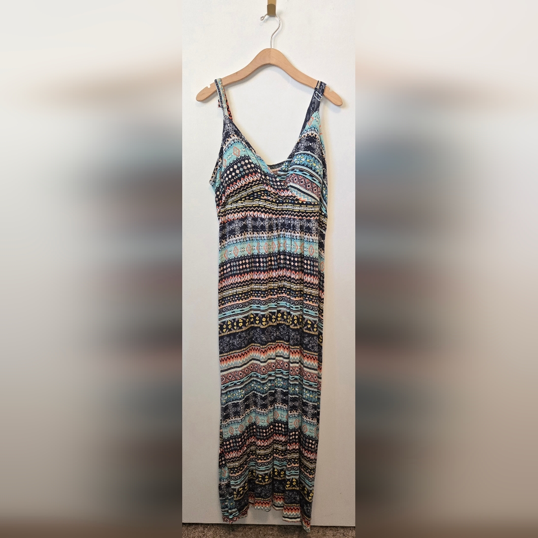261 Multicolor Patterned Maxi Dress
